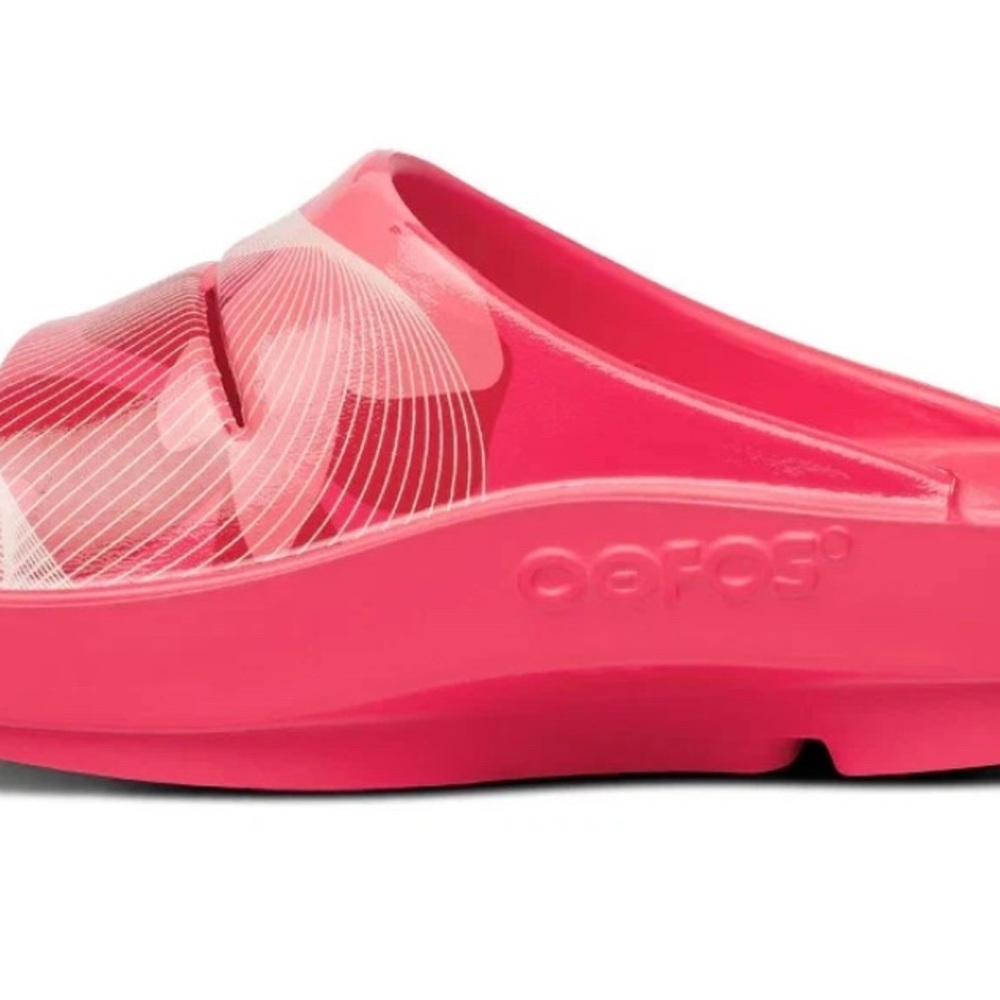 OOFOS Vibrant Pink Recovery Slides - Picture 6 of 9